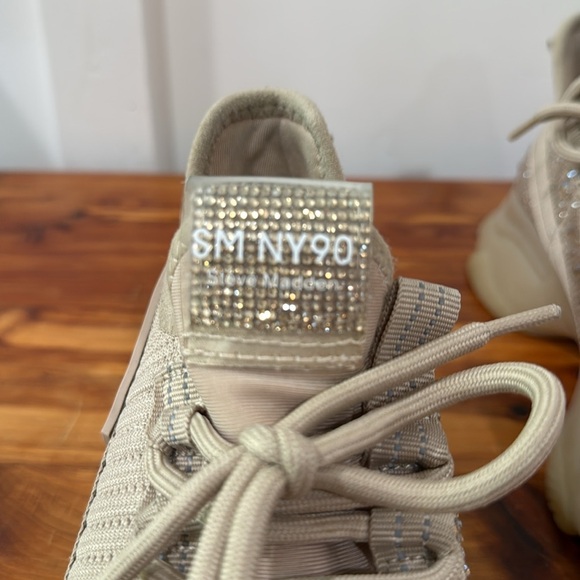 Steve Madden Maxima Tan Rhinestone Sparkle Chunky Platform Sneakers - Picture 8 of 10